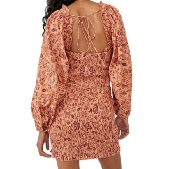 FREE PEOPLE SMOCK IT TO ME MINI DRESS SMALL - Picture 4 of 12